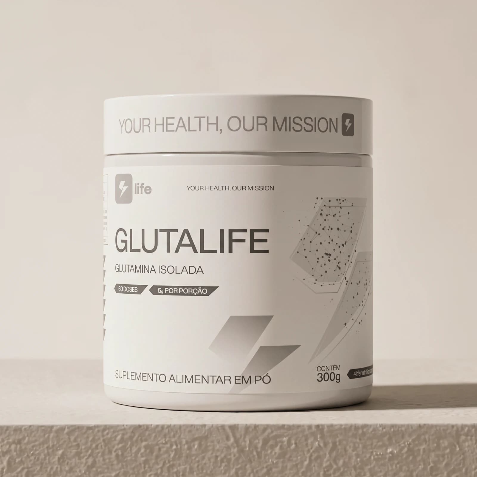 Glutalife — Glutamina Isolada · Sabor Neutro · 300g · 60 doses